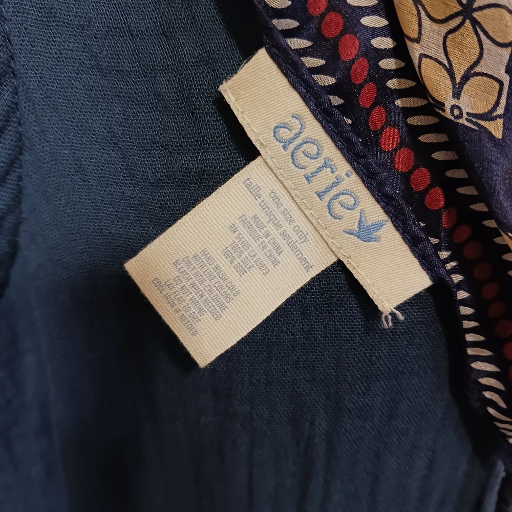 Aerie Silk Scarf Floral Patterns with Tassels
